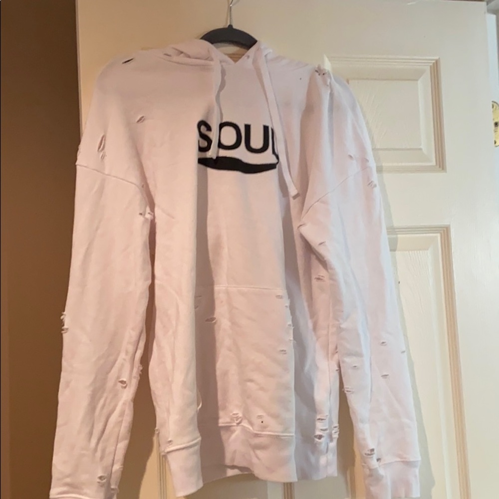 Soul cycle distressed sweatshirt